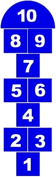 LiteMark Blue Hopscotch Sensory Path Floor Decal Stickers - Pack of 57