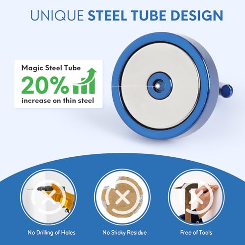Image of Neosmuk Magnetic Hooks Steel Tube Design for Cruise,80lb+ Navyblue,10 Pack | Cruise Ship Essentials,Heavy Duty Magnett Hooks for Cabins, Refrigerator, Grill, Hanging, and Travel Extra Strong Must-Haves