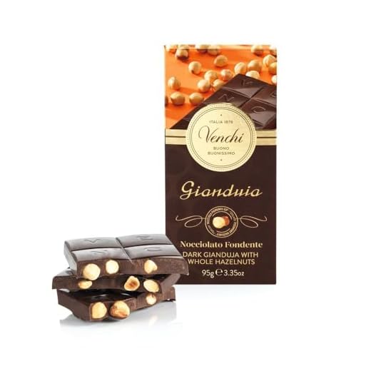 Venchi - Tavoletta di Cioccolato Nocciolata Gianduia Fondente, 100g - Senza Glutine