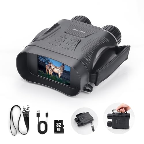 Night Vision Goggles - 4K Night Vision Binoculars for Adults mit 32GB TFT Card 2700FT IR/2000mAh,...