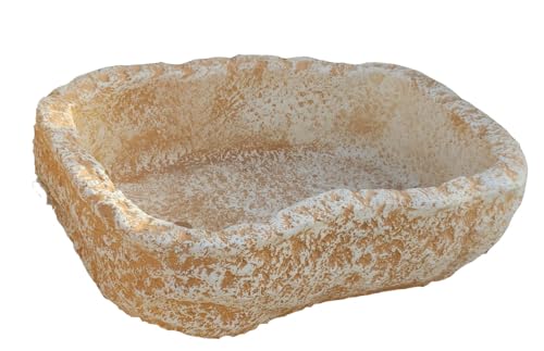 AnaParra Jardinera para Exterior, Pila Modelo Bebedero 45x25x10cm. Hormigón Piedra. Color: Ocre. Peso: 9Kg. Capacidad: 5l.