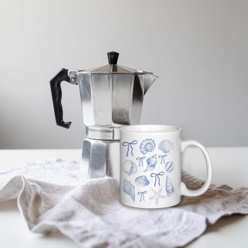 Taza de cerámica seashell 11 oz para café miniatura 3