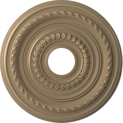 16"OD x 3 1/2"ID x 1"P Cole Thermoformed PVC Ceiling Medallion (Fits Canopies up to 4 1/2"), Universal Metallic Champagne Mist