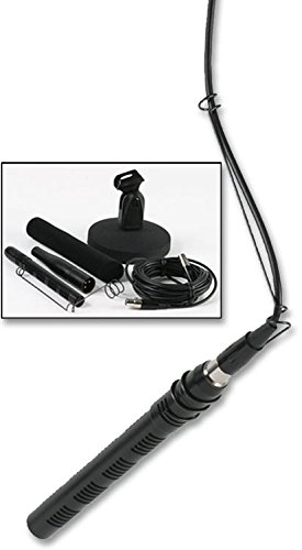 PULSE NPCD664 Mini Shotgun Condenser Microphone With Overhead Hanger, Fixed & Moveable Desktop Bases