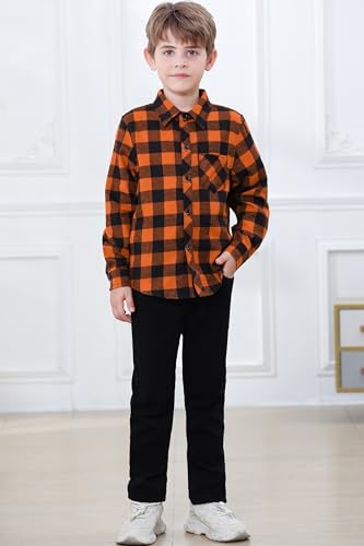 Image of Betusline Boy and Men Button Down Plaid Shirt | Soft,Breathable and Comfortable Fabric