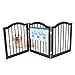 Internet's Best Pet Gate with Arched Top - 3 Panel - 24 Inch Step Over Fence - Free Standing Folding Z Shape Indoor Doorway Hall Stairs Dog Puppy Gate - Fully Assembled - Espresso - MDF