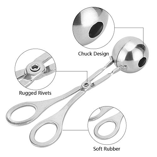 Stainless Steel Meat Baller - Cookie Dough Scoop for Kitchen, Non-Stick Meatball Maker
