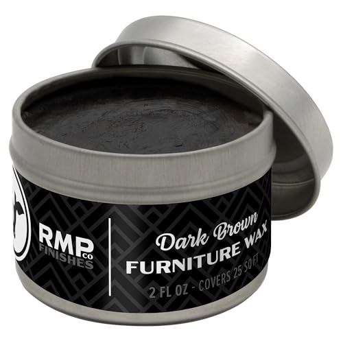 RMP Finishes Furniture Wax Sealant for Painted Furniture, Paint Sealer Topcoat for Cabinets, Unfinished Wood Decor, Beeswax, Dark Brown, 2 oz.
