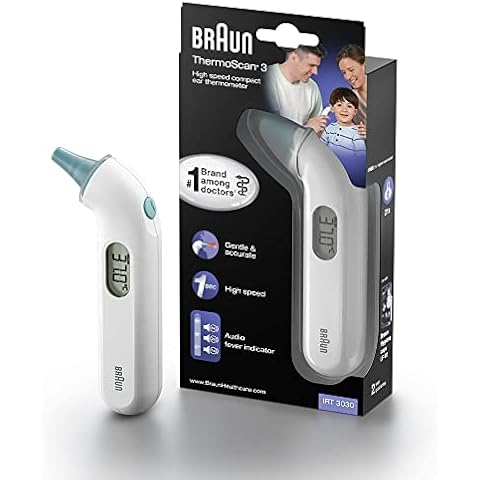 Braun ThermoScan 3 Ohrthermometer (professioneller Genauigkeit; akustischer fieberindikator; Fieber, sicher, hygienisch, für die ganze familie; Neugeborener) IRT3030 Cover