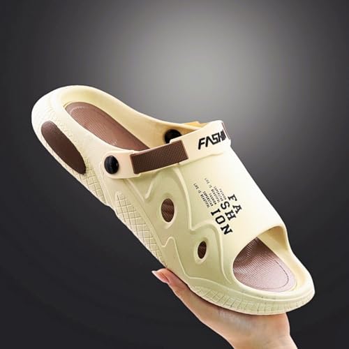 Shower Slipper Men's Thick-Soled Outdoor Non-Slip Soft-Soled Sports ls for Use-blackge-44-45 (Khaki 42)2