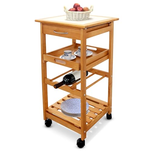 SOLDELA carrello in legno salvaspazio