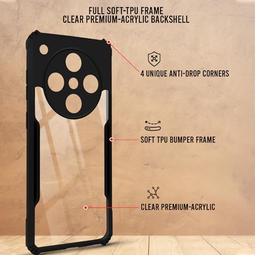 Image of Jkobi Back Cover Case for Oppo Find X8 (Shockproof with Polycarbonate Clear Panel | Professional Black)