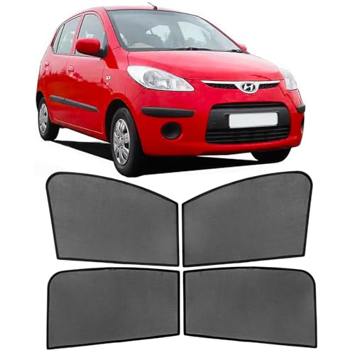 Image of AutoStory Custom Fit Non-Magnetic Cotton Mesh Car Sunshade for i10 2007-2017 | UV & Heat Protection Car Window Curtains | Privacy Car Sun Shade | Breathable Vehicle Specific Side Window Shades