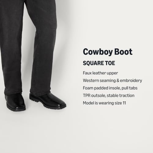 Image of Amazon Essentials Men's Square Toe Western Cowboy Boots | Casual Boots