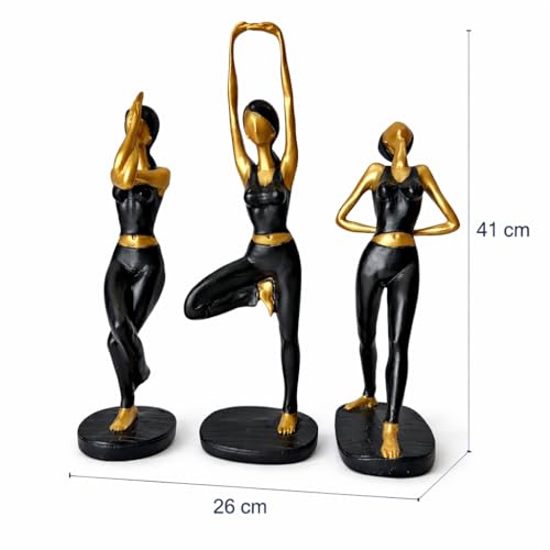 Image of Xtore Graceful Trio Yoga Sculptures for Desk, Shelf & Studio Decor
