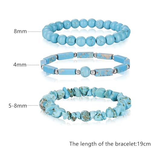 3Pcs Natural Stone Bracelets for Women 8mm Crystal Beaded Bracelets Handmade Stretch Bracelet Healing Crystal Jewelry for Women2