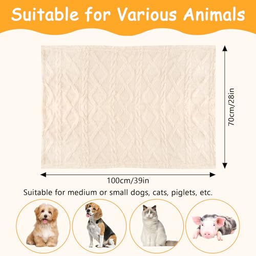 Neerow Hundedecke, 70x100 cm Katzendecke Sofa, Hunde Decke Waschbar, Fleece Haustier Decke Flauschig für Kleine und Mittelgroße Hunde, Katzen Kuscheldecke (Beige)