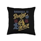 Bakersfield CA Boxing MMA USA Vintage Distressed Design Throw Pillow