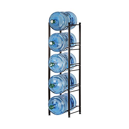 Nandae Water Cooler Jug Rack, 5-Tier Heavy Duty Water Bottle Holder Storage Rack for 5 Gallon Water Dispenser, Save Space (Bronze)
