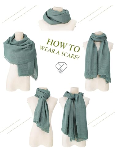 Women Scarf Shawl Hijab Scarfs, Chiffon Hijab Head Scarf for Women Cotton Blend Crinkle Scarf Wrap Head Scarf4