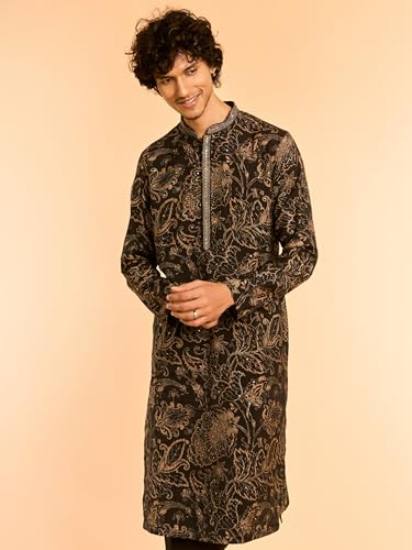 Image of DIWAS BY MANYAVAR Men's Printed & Golden Sequined Festive Kurta (1pc)