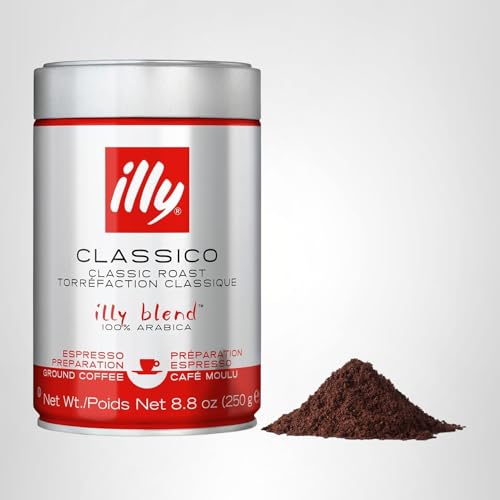 ILLY CAFFE Medium Roast Espresso Classico Ground Coffee, 8.8 OZ