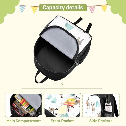 DOMIKING Moose Snow White Kids Backpack for Girls Boys School Elementary Kindergarten Backpack for Kids Toddler School Bag Bookbag Age 3-64