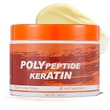 Crema Restauradora de Cabello Quemado con Poli-Keratina, Acondicionador Hidratante sin Enjuague, Mascarilla Capilar Suavizante con Polipéptidos de Keratina, Reduce el Frizz