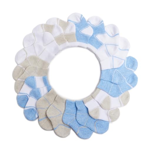 Image of Nuby Infant Boys Basics 10-Pack Half Cushion Low Cut Baby Socks