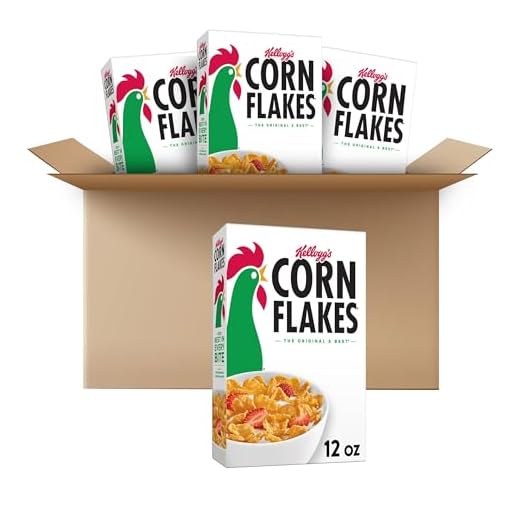 Corn Flakes Breakfast Cereal, Original, Fat Free, 12oz Box(Pack Of 4), 48 Oz