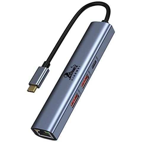 4-in-1 USB C Netzwerk-Hub mit 10 Gbit/s USB 3.1, LIONWEI USB-Hub Aluminium-Splitter Cover