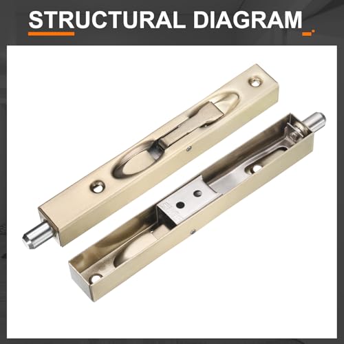 Loquet coulissant en acier inoxydable bronze 15,2 cm pour la sécurité - 4
