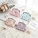 4 PCS Cute Floral Buckle Coin Purses for Women Vintage PU Leather Change Purse Fashion Flowers Pattern Change and Coin Wallet Kiss Lock Double Clasp Closure for Cash Key Credit Card Lipstick Rings