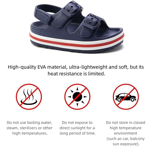 Image of Toddler Buckle Sandals Open Toe Water Sandal with Adjustable Back Strap for Boys Girls