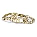Inspirational Golden Swarovski Crystal Boho Harmony Stack Ring Bands - Set of 3 Stacking Rings