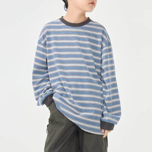 Toddler Boys Sweatshirt Baby Kids Striped Mock Turtleneck Pullover Long Sleeve Shirts Active Basic Tops Clothes2