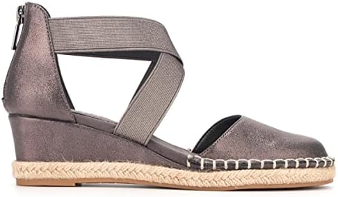 Kenneth Cole Reaction Women's Women's Clo X Band Wedge Loafer, Pewter, 6 | Image 1