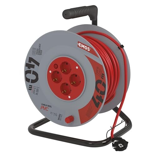 - Avvolgicavo 40 m - 4 prese Schuko - 230 V 16 A 3680 W - Isolamento in PVC di alta qualità - H05VV-F3G 1.5 mm2 - Protezione contro il surriscaldamento - IP20 per interni