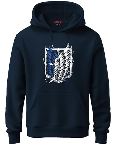 Image of ADRO Men's Fleece Attack On Titan Hooded Printed Hoodies