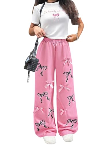 Pantalons de jogging avec noeud et haut assorti pour le look décontracté des ados