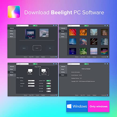 Image of BTF-LIGHTING Immersion PC Monitor LED Backlights WS2812B IC RGB IC for Max 42 inch Synchronize The Colors of The Three Sides Easy to Install Easy to Install DIY Ambient PC Dream Screen Only Windows