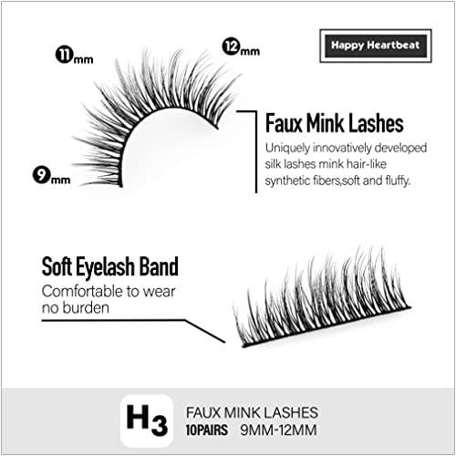 5D False Lashes Wispy Natural, Cat-Eye Short False Eyelashes, Supernatural Cross Fluffy Soft Reusable Faux Mink Lashes,10 works - Image 3