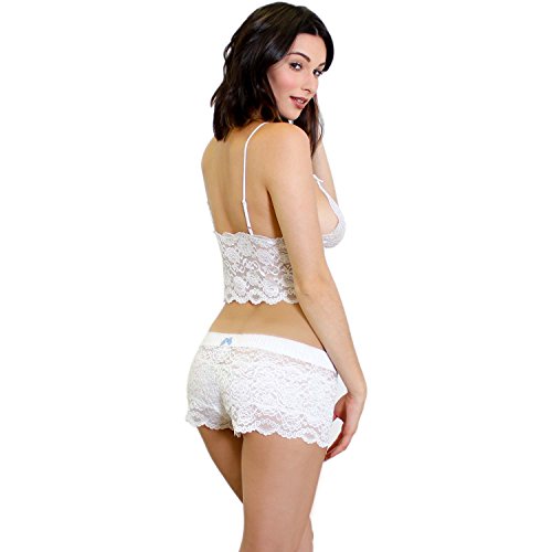 Pink Lace Boxers with Pink Posies Waistband Briefs Comfortable Underwear for Womens3