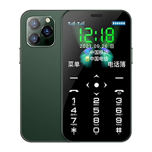 SOYES D13 Mini 4G Smartphone Dual SIM Type-C SOS Super Fashion Small Mini Card Cellphone 1.77â€œ Anti Addiction Student Mobile Phone (Green)
