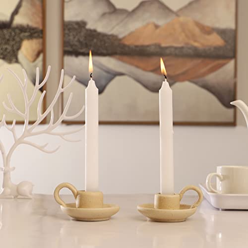 Cabilock Candle Holders Ceramic Candlestick Holders With Handrail For Dinner Wedding Party Church Bedroom Living Room 2Pcs #TOP3