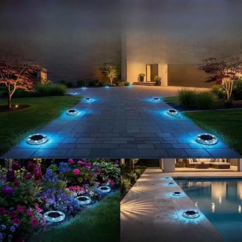 Lampe solaire de jardin mosaïque étanche pour allée, cour et paysage coloré