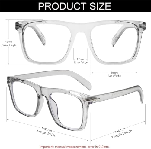 Image of Blue Light Glasses for Men Women Trendy Square Frame Blue Light Blocking Lens Computer Eyeglasses