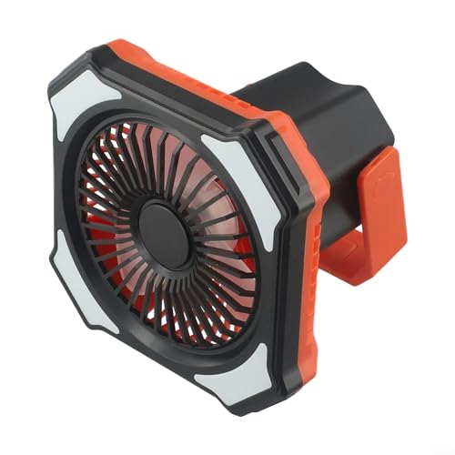 Ventilador de camping recargable para una experiencia cómoda al aire libre, batería de 10000 mAh (10000 mAh, naranja)