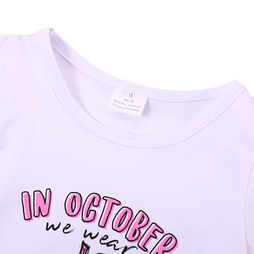 Image of Toddler Girls Turkey Pumpkin Outfits Set Ruffle T-Shirt Dress and Pants Outfit Set 3-8Years