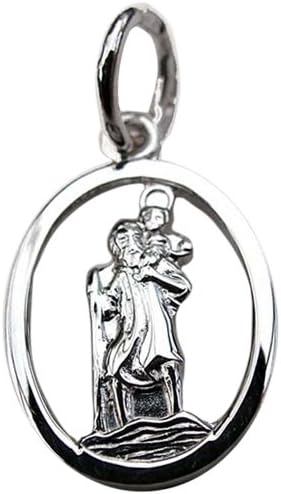9ct White Gold 14x11mm oval pierced St 